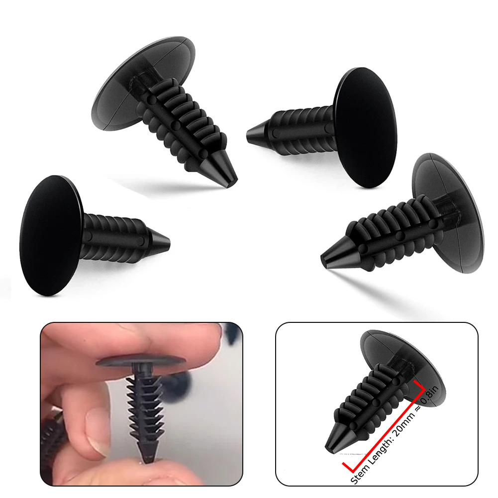 4Pcs 18MM Car License Plate Plugs Front Bumper Plate Hole Covers Clip Screw-On Nylon Car Repair Replacement Accessories