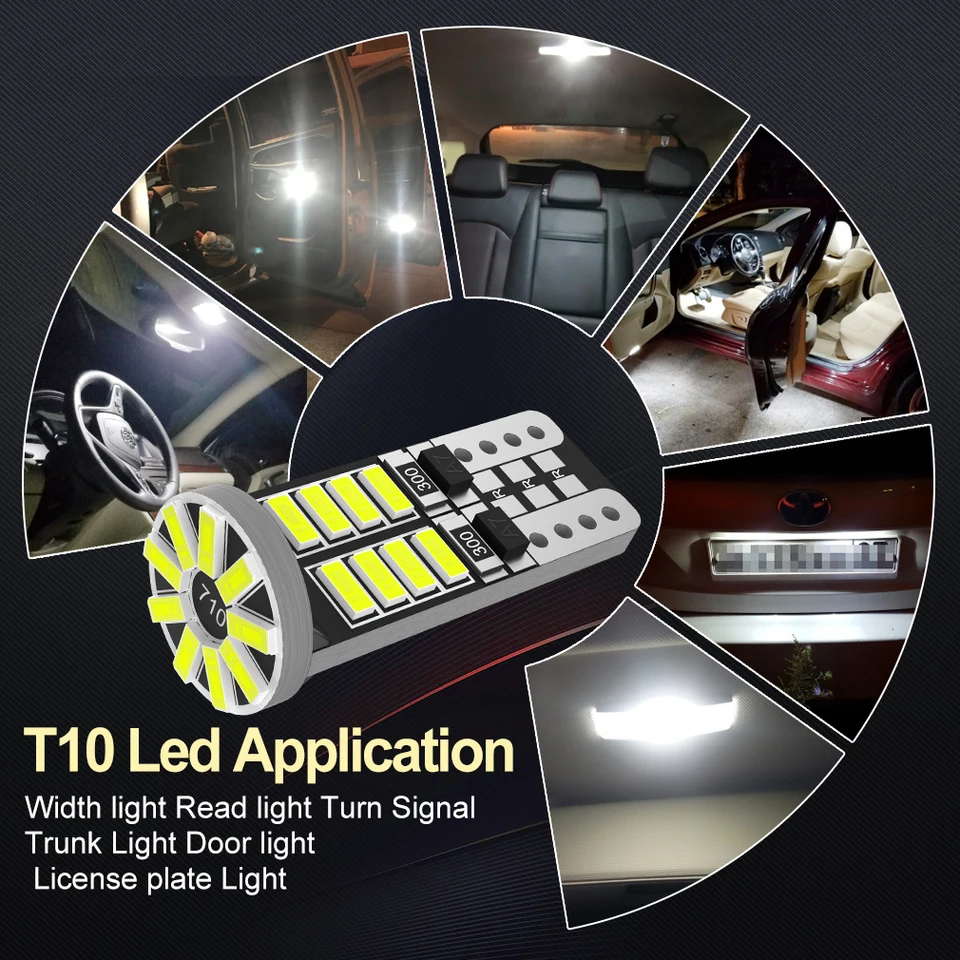 AGLINT T10 W5W Led Bollen CANBUS Foutloos 2SMD Super Helder 194 2825 168 Wig Voor Auto Interieur Koepel Kaart Deur Zijmarkering Hoffelijkheid Kentekenverlichting 6000K Xenon Wit (20