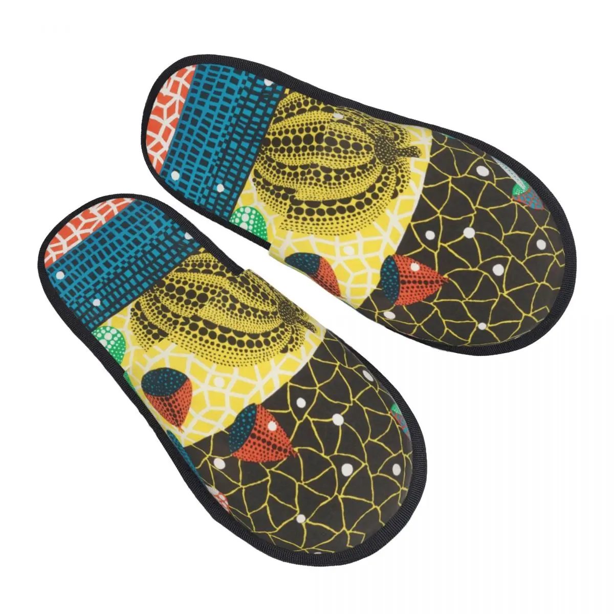 

Custom Print Women Abstract Art Yayoi Kusama House Slippers Cozy Warm Pumpkin Memory Foam Fluffy Slipper Indoor Outdoor Shoes
