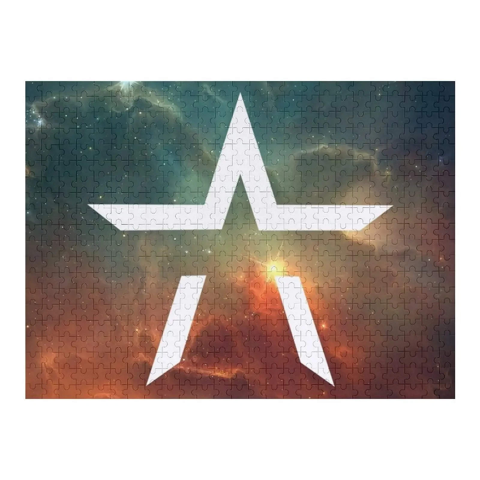 Starset inspired edit - green and red nebula Jigsaw Puzzle Customizeds For Kids Wooden Decor Paintings Wood Adults Puzzle