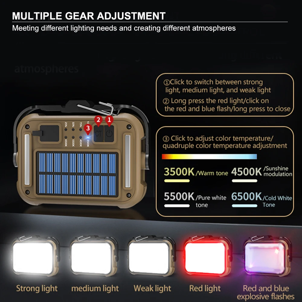 Portable Work Light 1000LM Solar