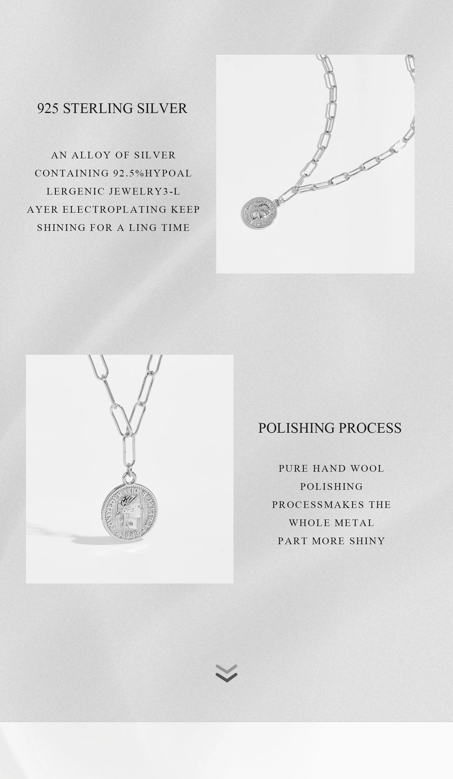 Silver Big Horoscope Chain Coins Queen Necklace
