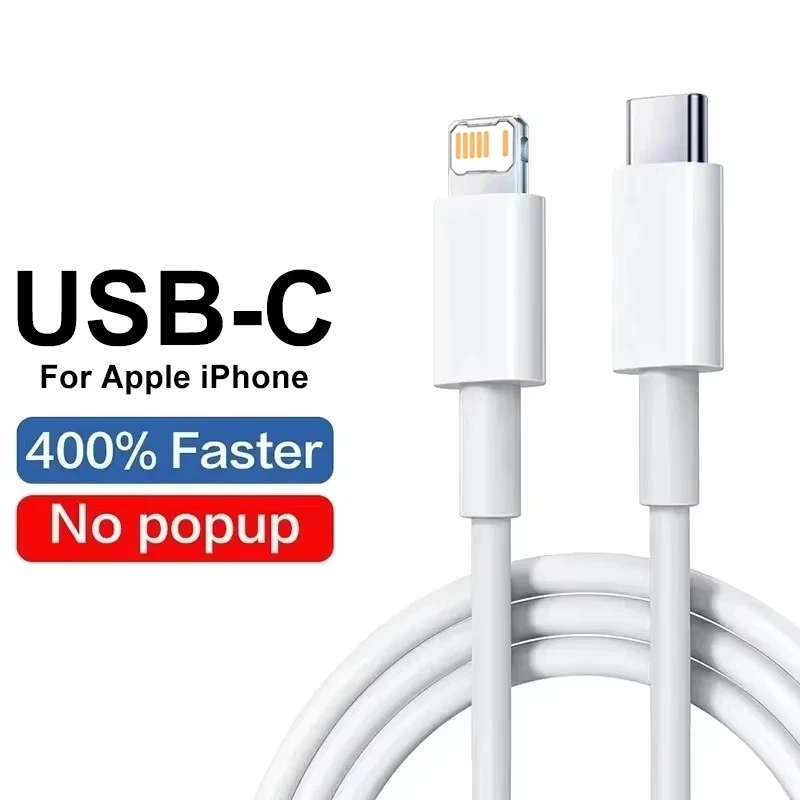 아이폰 11 12 13 미니 14 프로 맥스 X XR XS 맥스 7 8 플러스 SE용 35W PD 고속 충전 케이블, 소매용 박스 포함 USB C 케이블