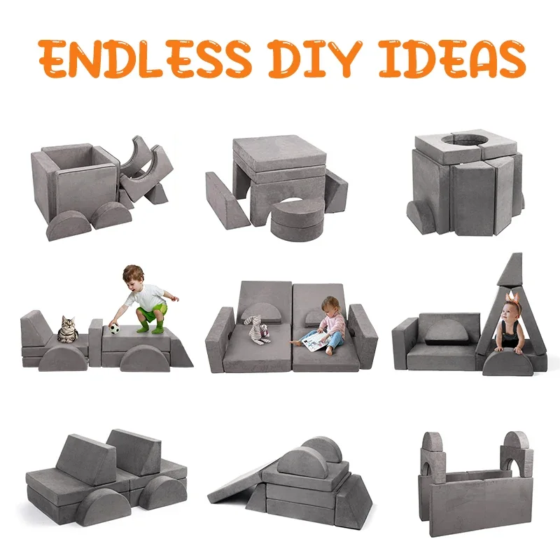 Indoor Toddler Foam Kids Play Couch Children Modular Sofa for Living Room Soft Play Sets for Boys and Girls