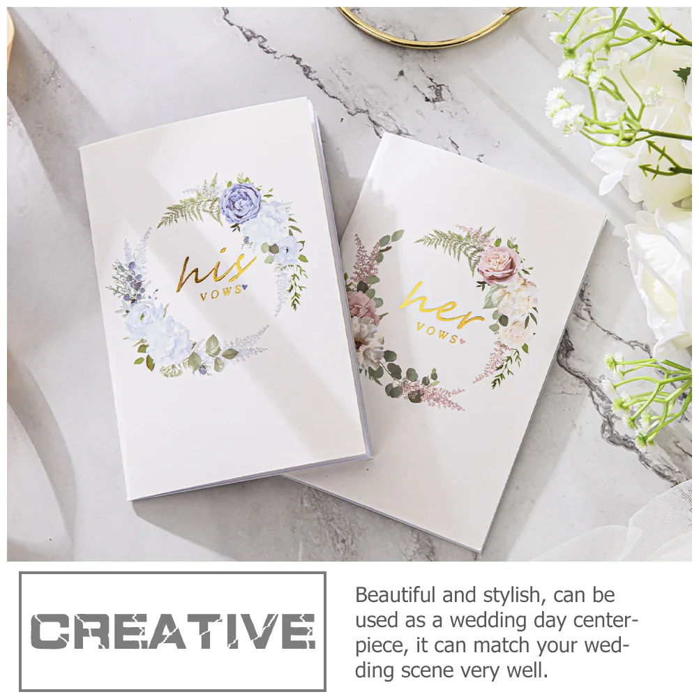 His and Hers Vows Paper Wedding Book The Notebook Books for Souvenir Centerpiece Bride