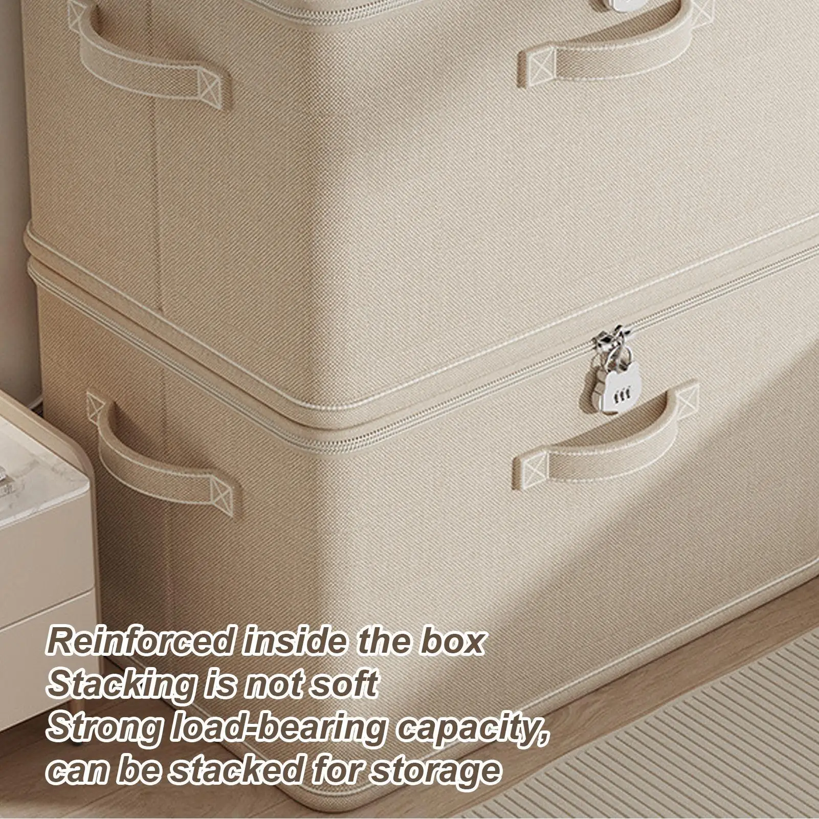 Lockable Storage Box Odor Proof Storage Container Stackable with Handle Locking Organizing Bin Washable Shelf Baskets for home