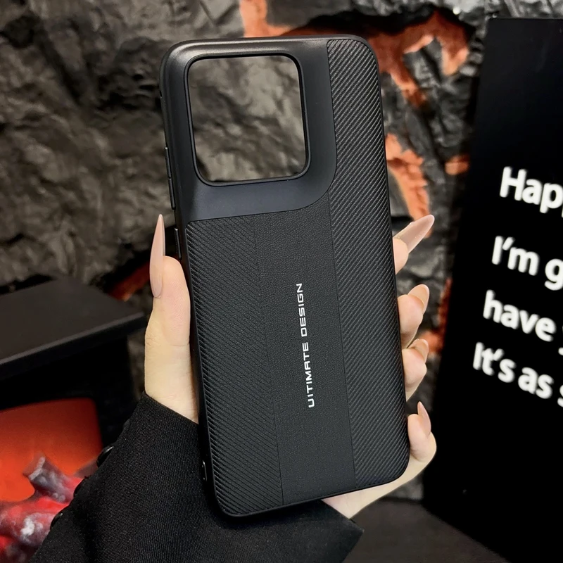 Luxury Textured PU Leather + Soft TPU Edge Ultra-Thin Phone Case Cover