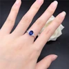 Solid 18K White Gold Rings Lady 1.5CT Oval Shape Sapphire Diamond Wedding Rings For Women Beautiful Birthday Jewelry 1