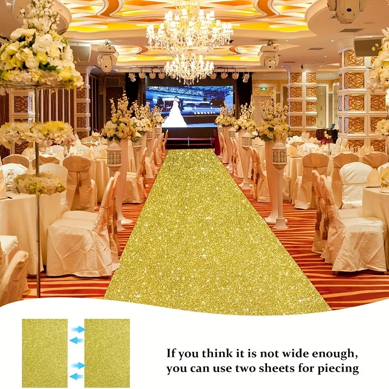 Super beautiful glitter carpets can be used for a variety of occasions, indoor and outdoor holiday carpets, wedding carpet decor