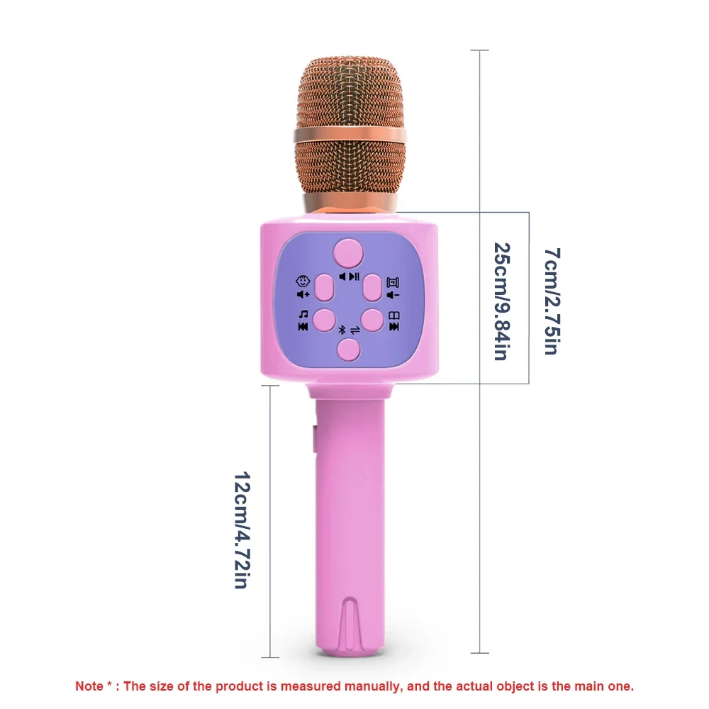Kids Microphone Toys for Singing Wireless Bluetooth Karaoke Microphone for Adults Toys for Boys Girls Birthday Party Gift