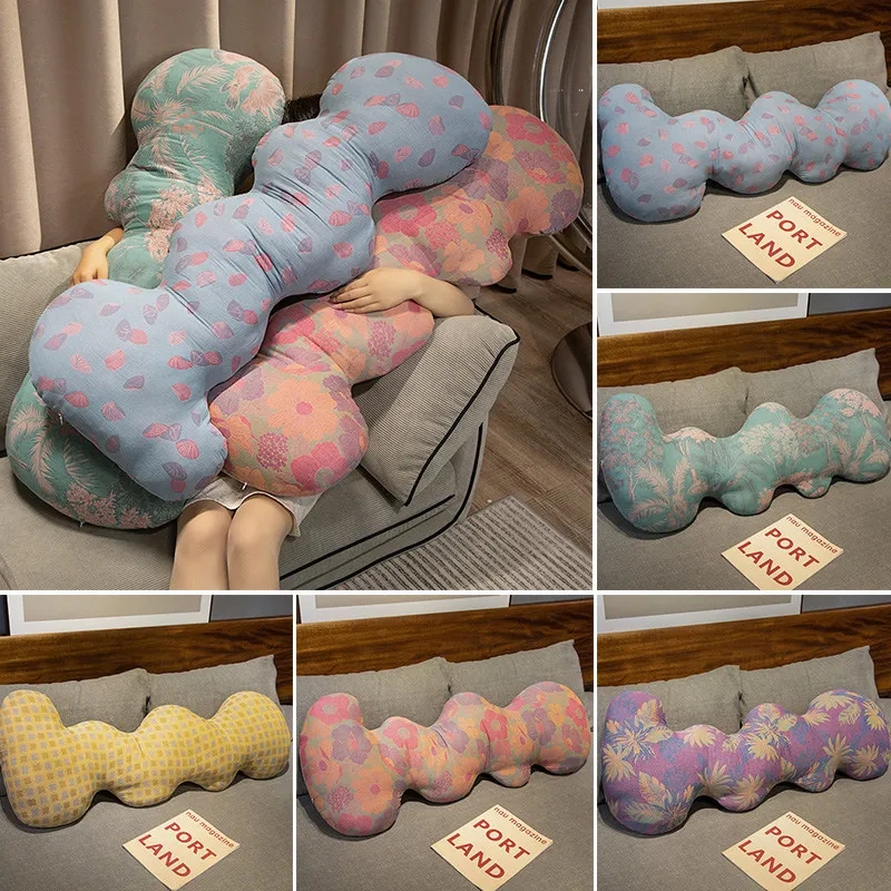 100cm Creative Print Cloth Wave Shape Long Pillow Toys Soft Stuffed Cartoon Cushion for Kids Girls Xmas Gifts Home Room Decor силиконовая шапочка mad wave soft m0533 01 3 03w