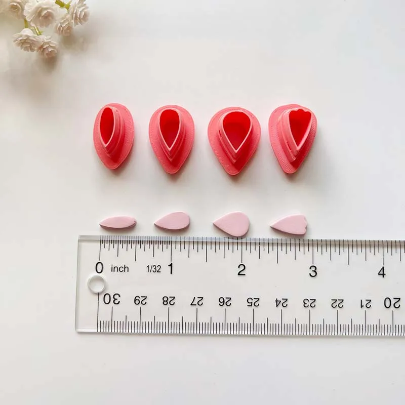 4Pcs/Set Mini Petal Clay Cutter For Multi-Colored Flower Cutting Molds DIY Hand Tools Polymer Clay Tools Earrings Jewelry Making polymer clay cutter pottery clay tools