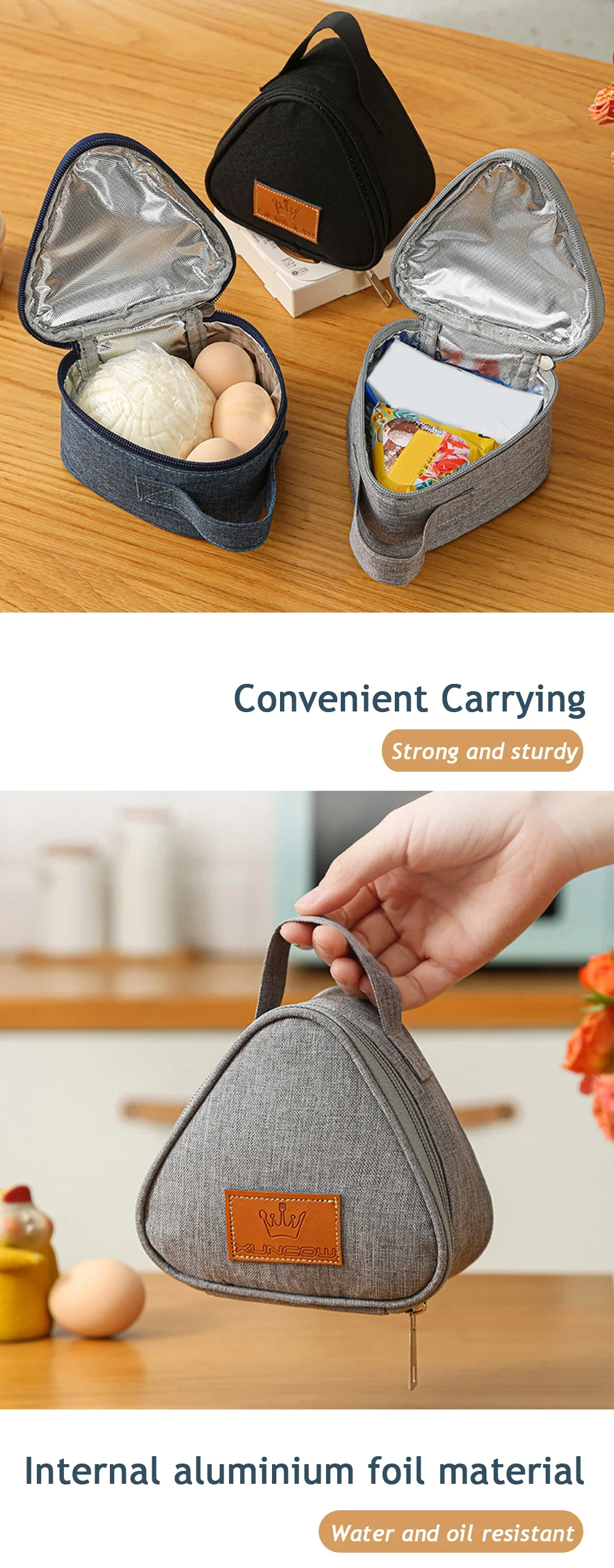 Insulated Triangle Lunch Bag – Milk Carton Design, Waterproof & Portable – Triangle Ben... - SKU TIB16331 - UGI Packaging