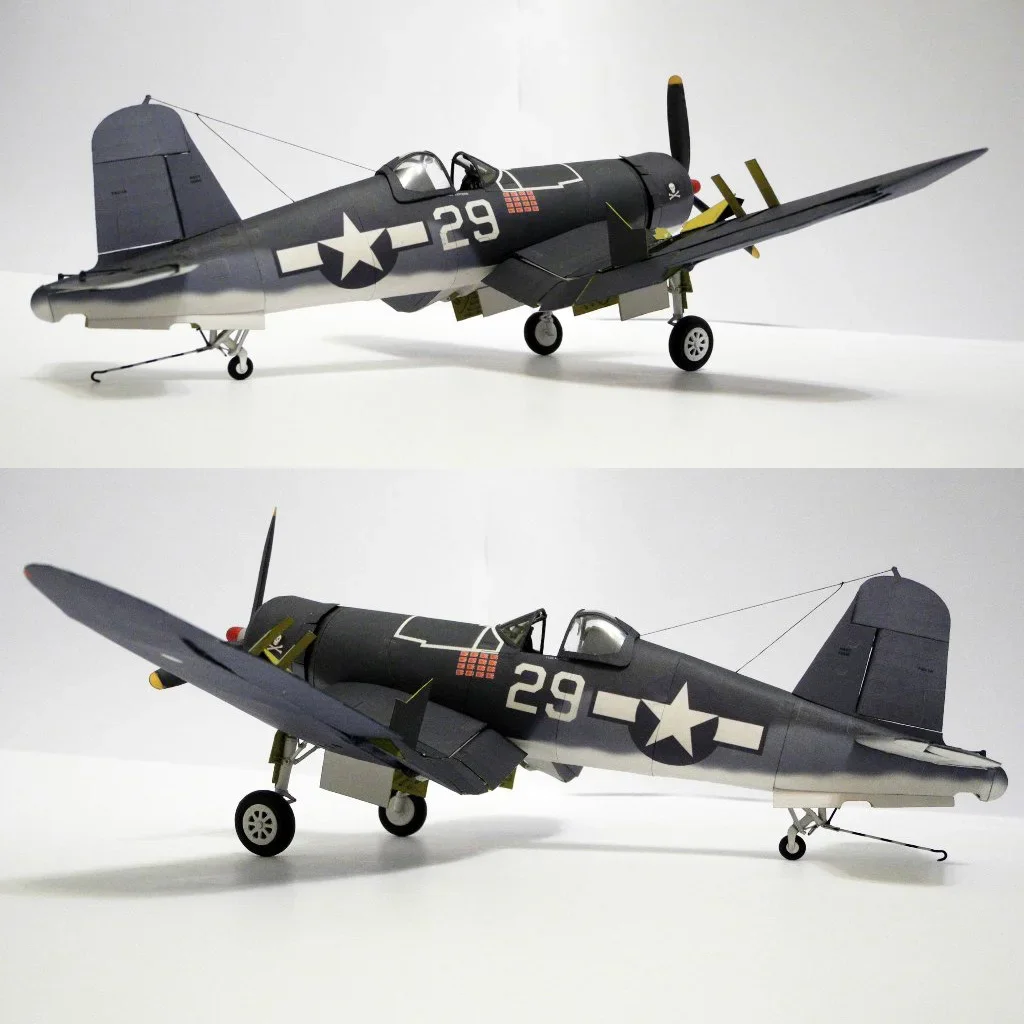 1/33 American F4U-1A Pirate Carrier Fighter 3D Aircraft Paper Model aircraft paper model