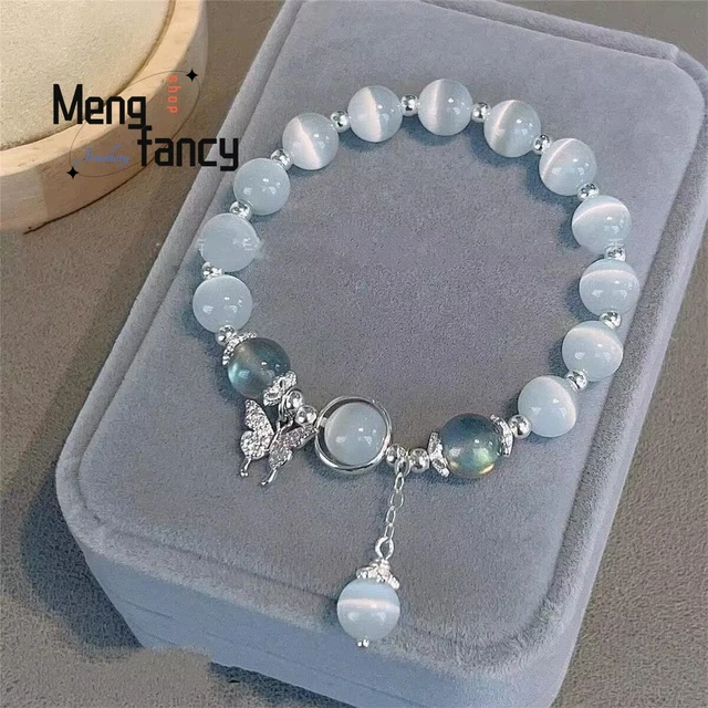 Bracelet papillon œil de chat naturel, personnalisé, exquis, élégant, Sexy, pour jeunes filles, bijoux à la mode, meilleure vente, cadeau de vacances 1