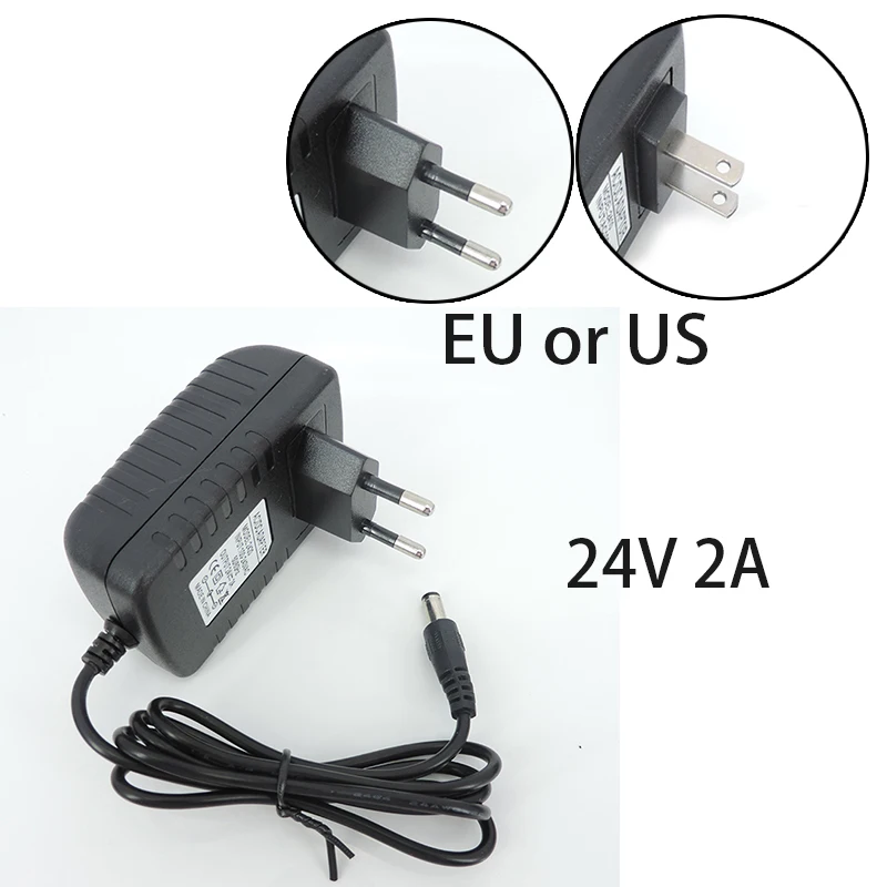 AC 110V 220V Converter DC 24V 1A 2A 3A 3000MA Server Power Supply Adapter EU US Plug Charger Converter
