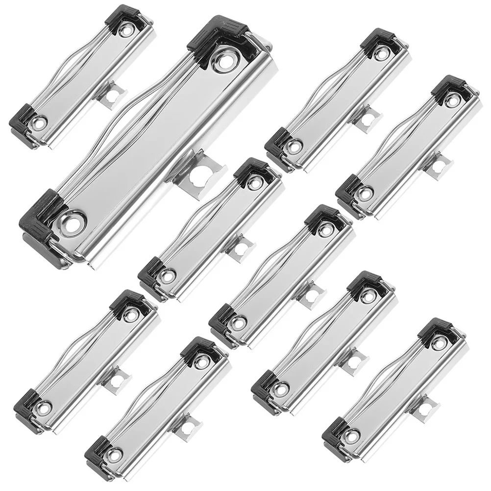 

10 Pcs Stationery Plate Holder Clipboard Hardwares Document File Clips for School