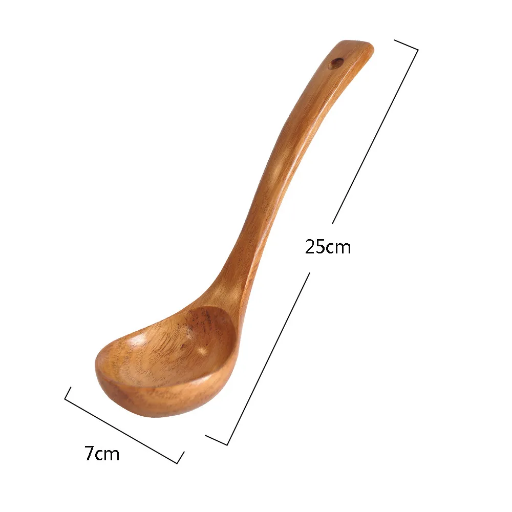 Wooden Large Capacity Spoon High Temperature Kitchen Cooking Utensil Tools Cuisine Soup Teaspoon Catering Spoon Кухонне приладдя