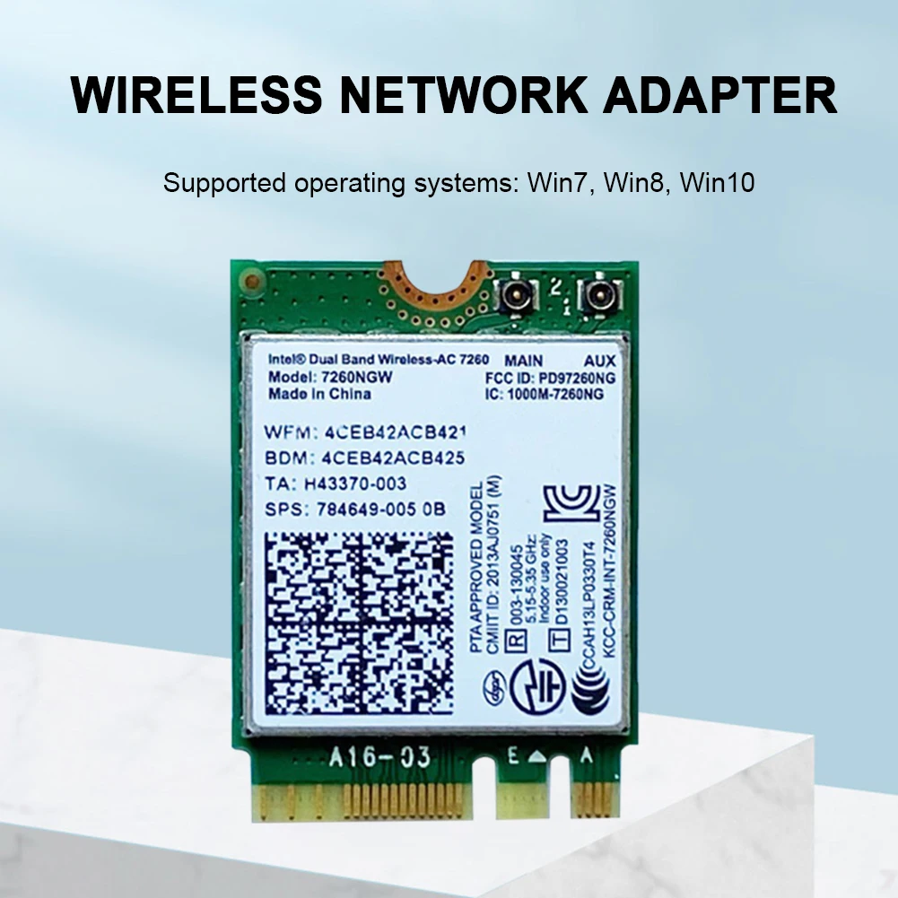 

1200M Internal Network Adapter Dual Band 2.4G 5G Wireless Network Card Bluetooth-compatible 4.0 WiFi Dongle NGFF M.2 Accessories