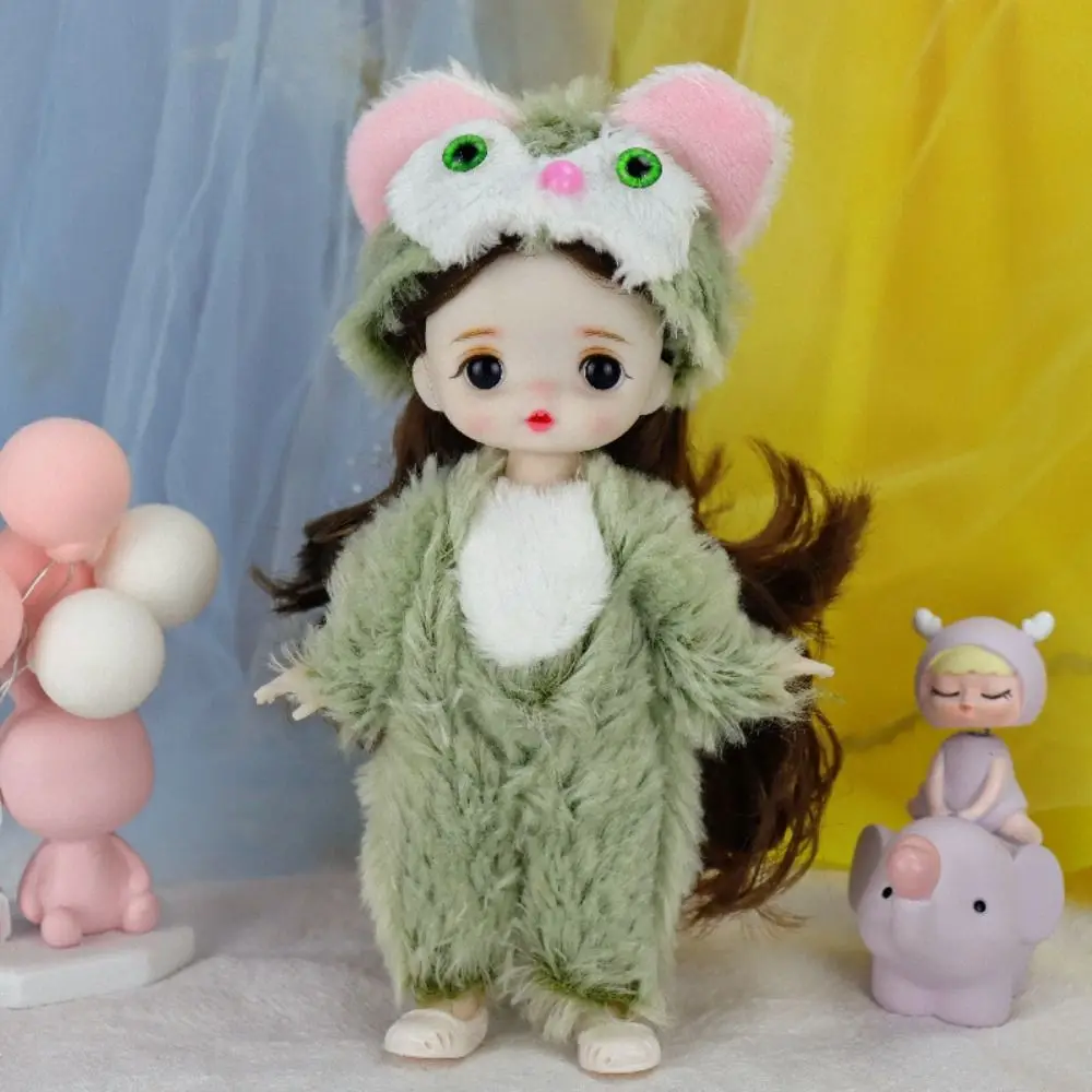 Creative Movable Joints Cute BJD Doll Lifelike Cute Mini Girl Doll Colorful 17cm Movable Joints Mini Girl Doll Party Gift