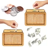 500/1000/2000/3000 Euro Money Box Wooden Piggy Bank With Reusable Money Box With Saving Goal And Numbers Boxes 3