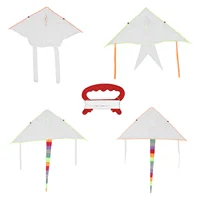 4 Sets Making Tools Kids Toys Blank Painting Kite For Outdoor White Cloth Child DIY Line 1