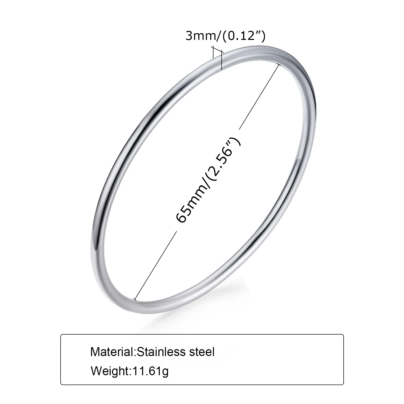 Classic Elegant Thin Stainless Steel Bangle for Girls Kids Women Cuff Bracelets Temperament Chic Simple Ornaments