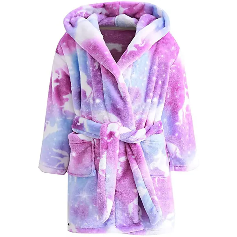 Baby Christmas Pajamas Teens Girls Warm Robes Kids Kigurumi Rabbit Home Sleepwear Animal Unicorn Winter Bathrobe Children