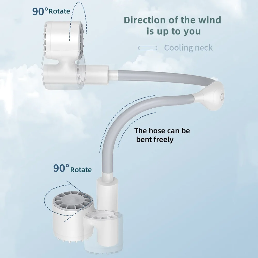 المحمولة خفيفة الوزن الرسن الرقبة مروحة تبريد الهو...