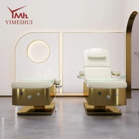 Lit de pédicure pour le visage, Design professionnel de luxe 3 en 1, multifonctionnel, soins du visage, shampoing, avec baignoire pour les pieds 4
