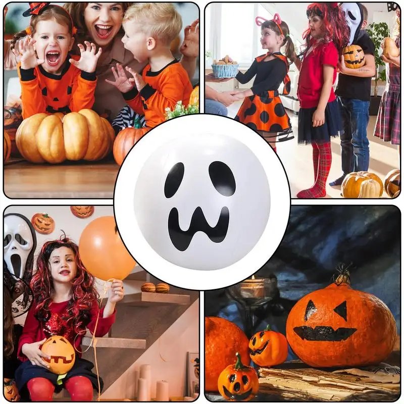 

Надувной Пляжный шар на Хэллоуин, страшный дизайн, освещенные улыбки, призрачные шары для бассейна, водонепроницаемые пляжные шары, праздничные реквизиты для улицы