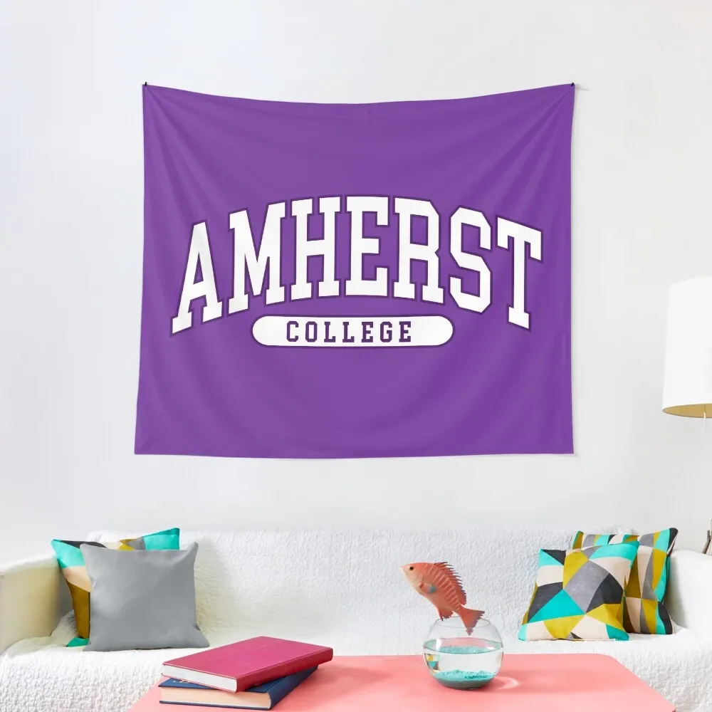 

amherst - college font curved Tapestry Anime Decor Bedroom Deco Aesthetic Room Decorations On The Wall Tapestry