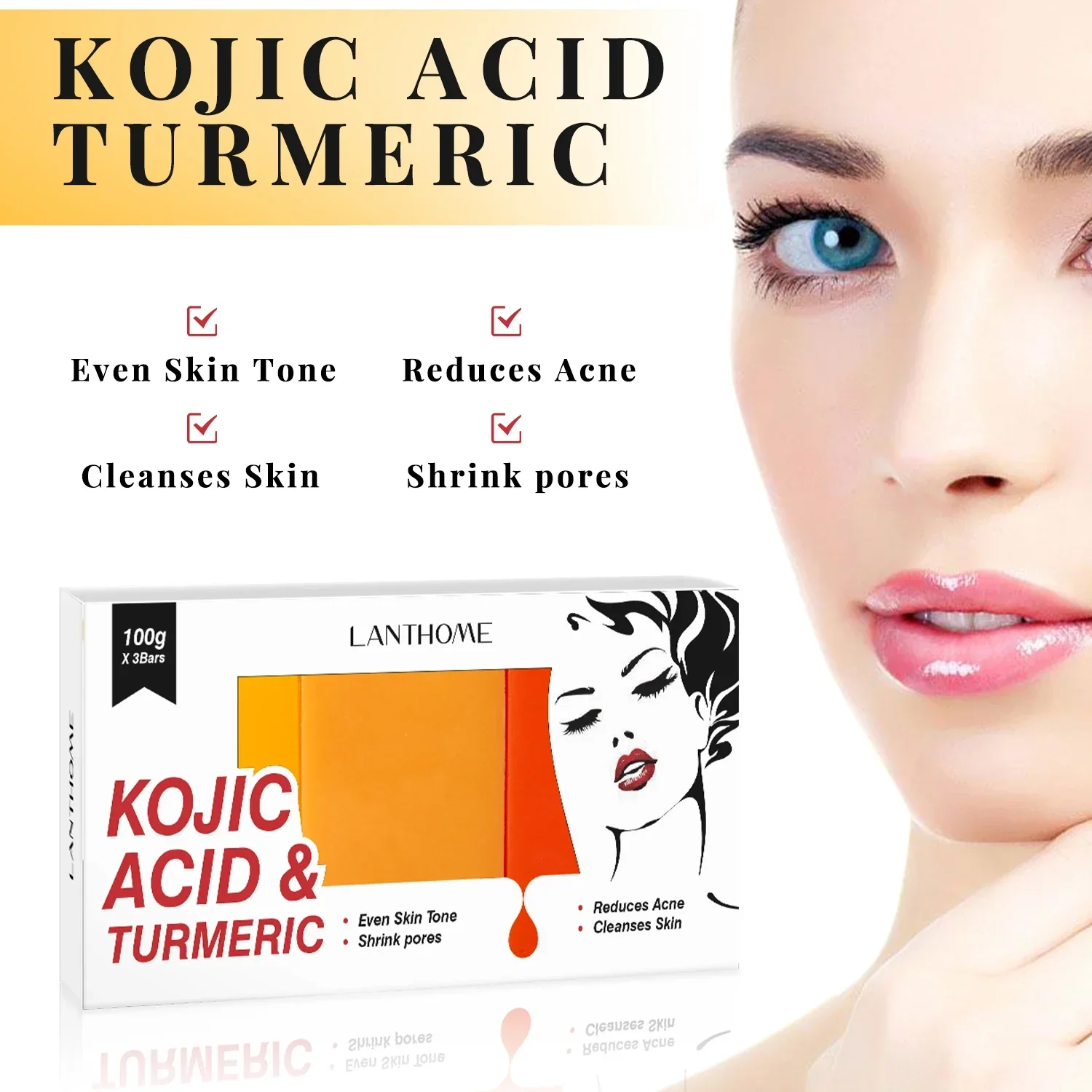 Kojic acid soap Kojic Acid Soap Kojic Acid Skin Care Set Face Cream Body Lotion Cleanser Skin Whitening Brightening Moisturizing Anti Aging
