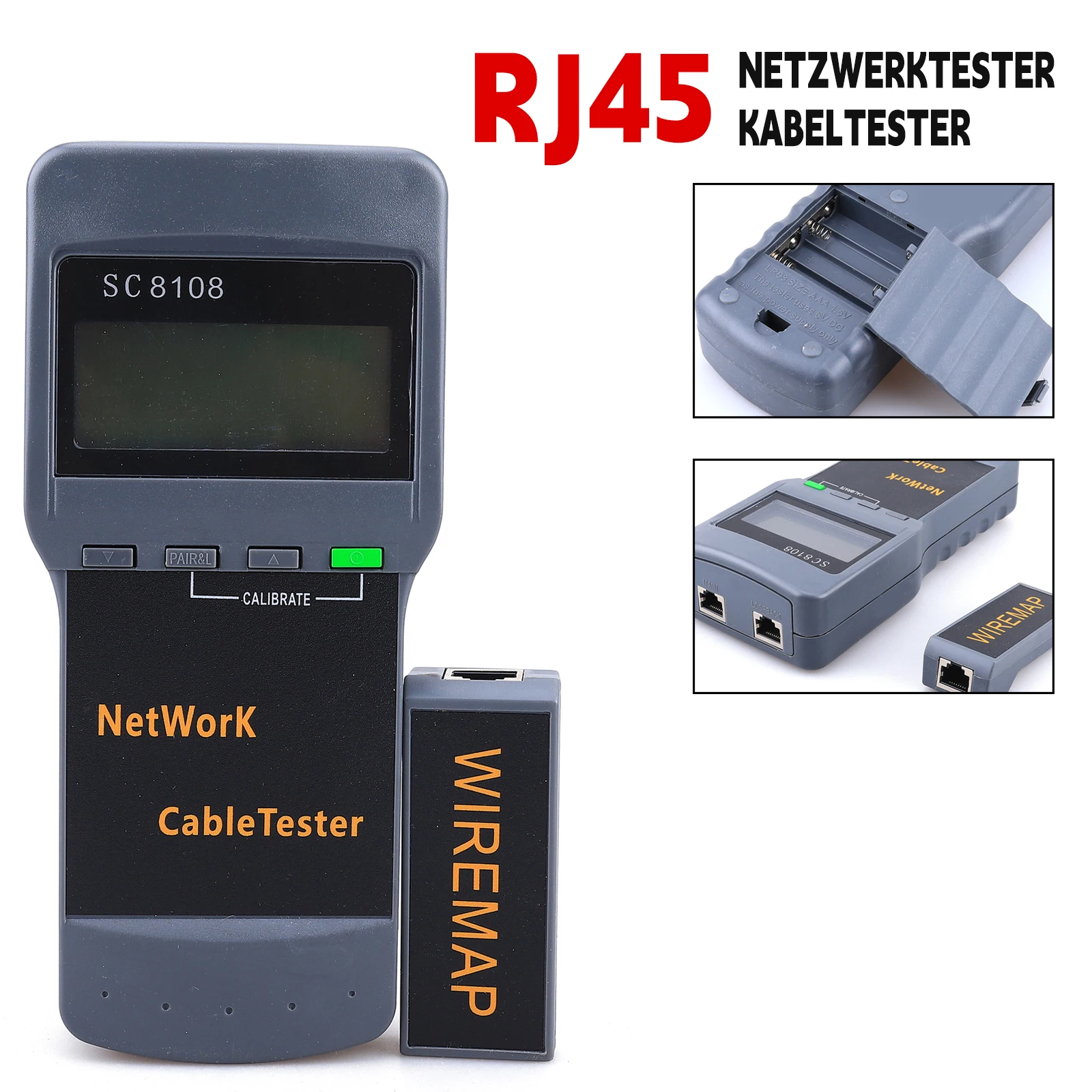 

Multifunction Wireless Network Tester SC8108 LCD Digital PC Data Network CAT5 RJ45 LAN Cable Tester Meter Network Analyzers Tool