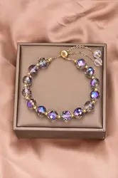 Shimmering Crystal Beaded Bracelet - Healing Energy Fashion Jewelry (8 - 7Mystic Purple)