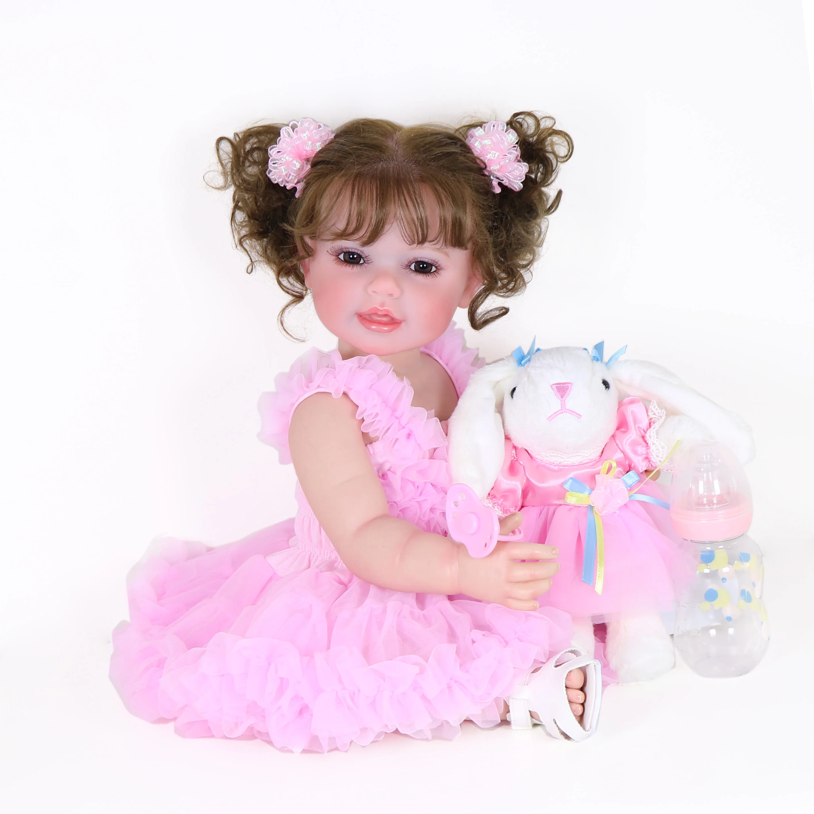 Reborn Toddler Girl Doll -22 inch Happy Dance with 3D Painted Skin Visible Veins and Soft Full Vinyl with Rooted Hair/Christmas 3