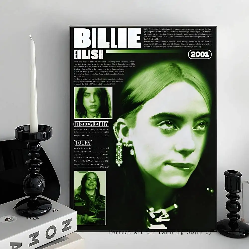 Billie Eilish Music Album Art Poster - Wall Decor for Living Room, Bedroom, Cafe
