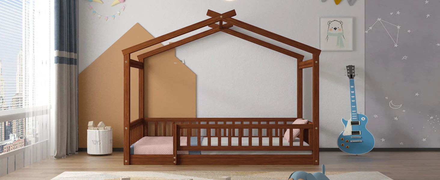 walnut house bed