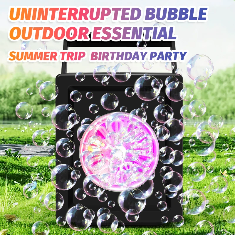 Bring 2 bottles of 50ml bubble water 2 pcs bubble machines Children toy bubble machine 10 hole handheld portable game bubble toy 4