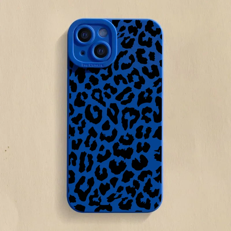 Chic Black Leopard Print Silicone Shockproof Phone Case - Soft Candy Cover