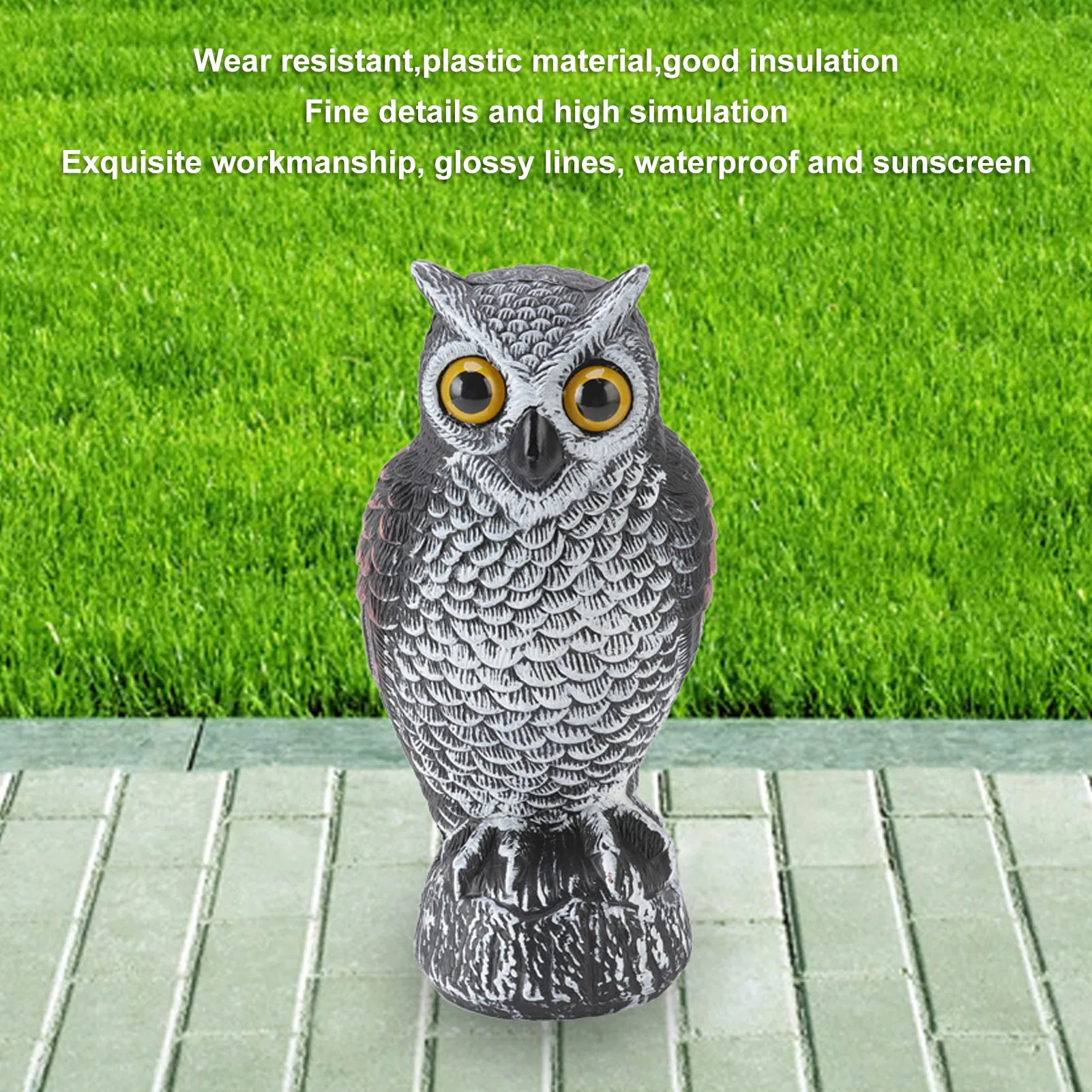 Owl Bird Deterrent Garden Plastic Owls Keep Birds Away Waterproof Sunscreen Scare Birds Away Fake owl decoy