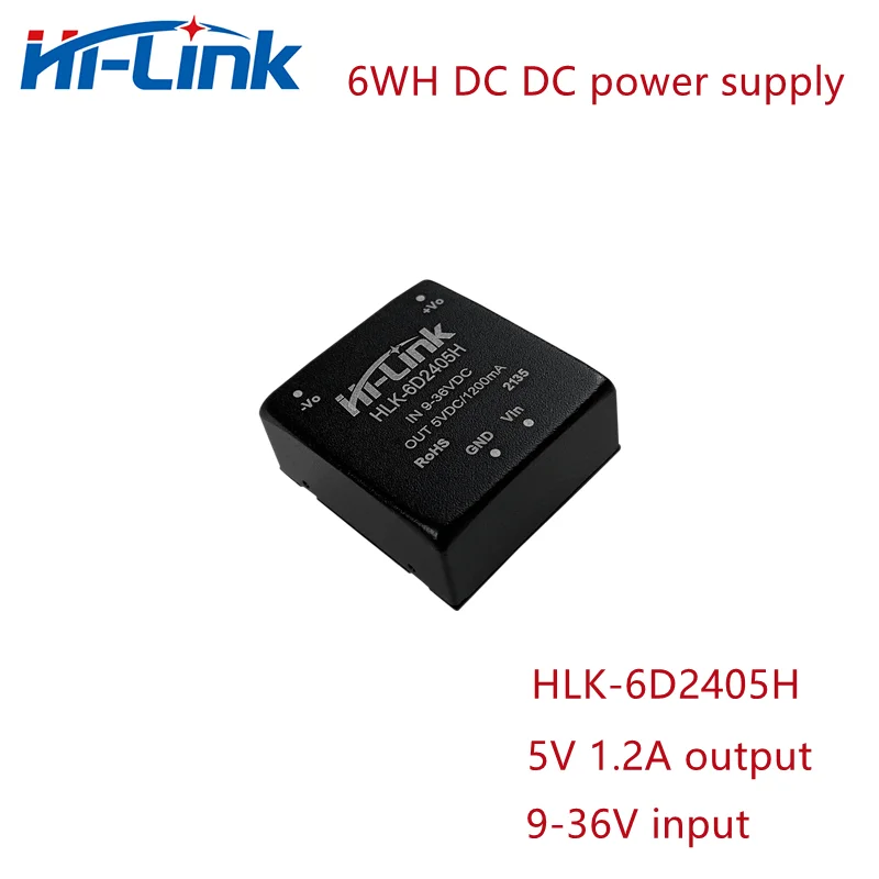 

Free Shipping HLK-6D2405H 5V 1.2A Output Hi-Link 9-36V Input 88% Efficiency Isolated DC DC Power Supply Module