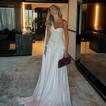 Aenyrst Customized Celebrity Evening Dresses Pink Sleevesless Prom Dresses High Neck Pleated Beadings Ankle Length Party Dresses 1