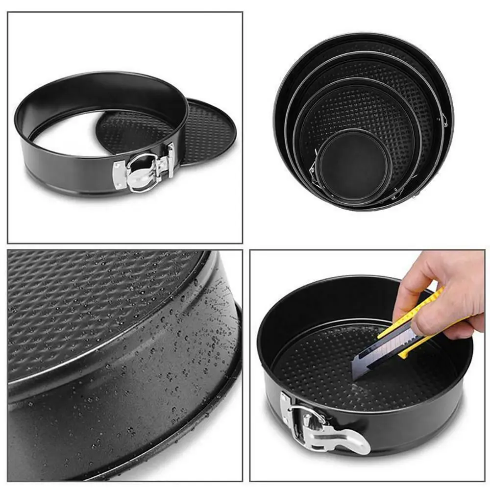 1Pc 12/16/20/24/28cm Carbon Steel Baking Mould with Removable Bottom Non Stick Leakproof Cake Baking Pan Durable Cake Mould