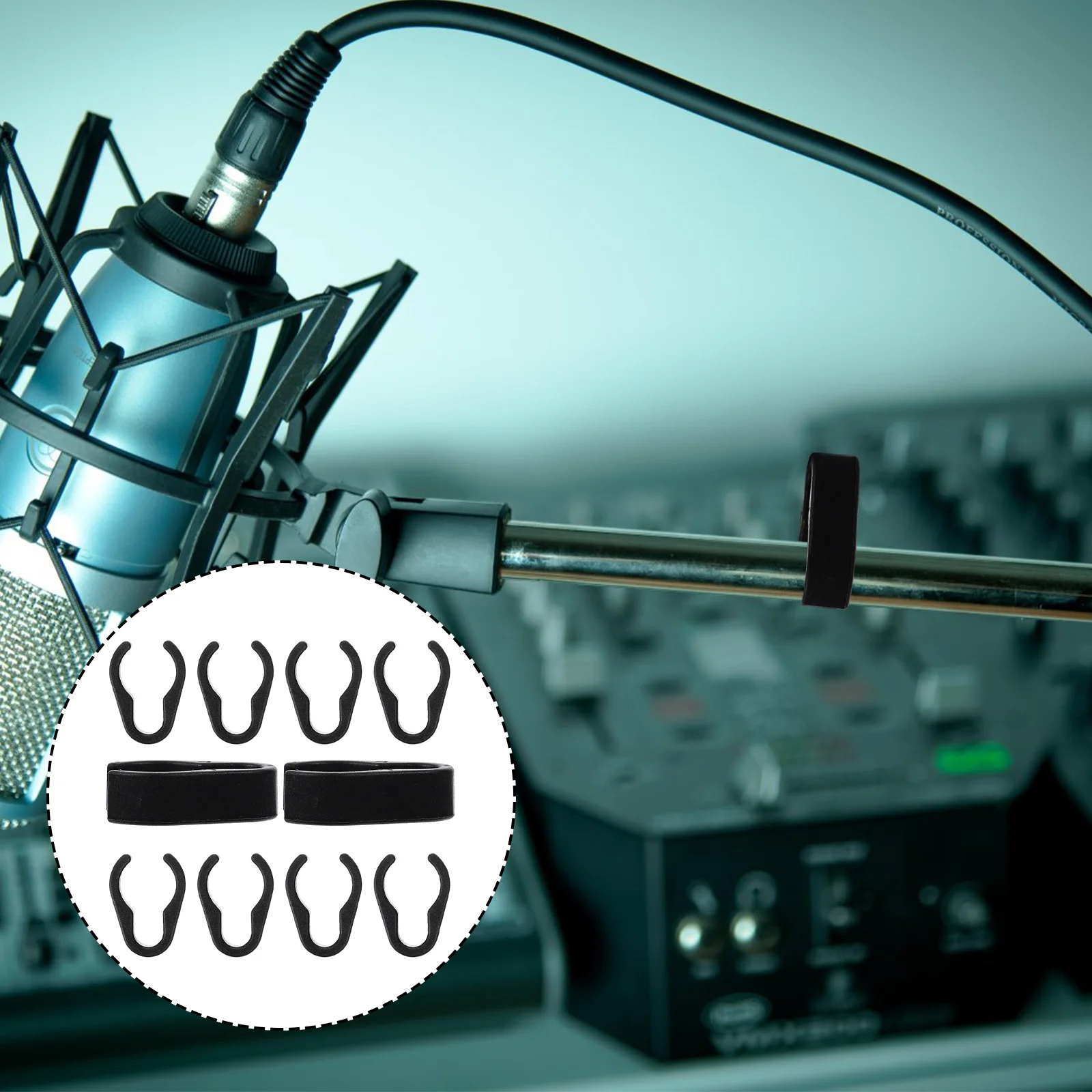 

10 Pcs Microphone Clip Home Accessories Stand Cable Clamps Joystick Plastic Supplies