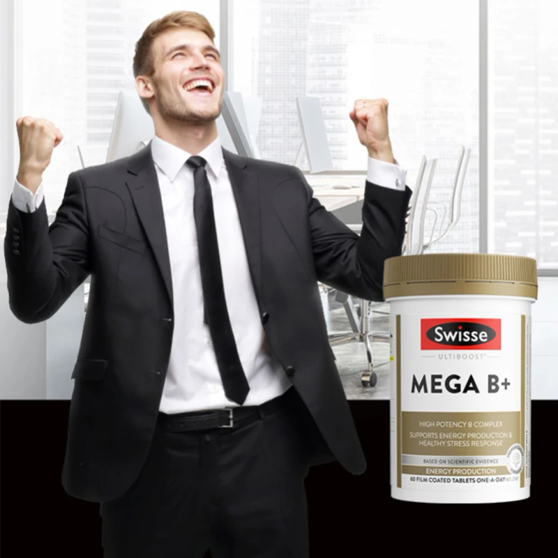 

60 Pills High Strength B Complex Vitamin B+ Tablets MEGA B Group Supplement Energy Activates Cells