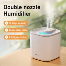 

3L Air Humidifier Essential Oil Aroma Diffuser Double Nozzle With Coloful LED Light Ultrasonic Humidifiers Aromatherapy Diffuser