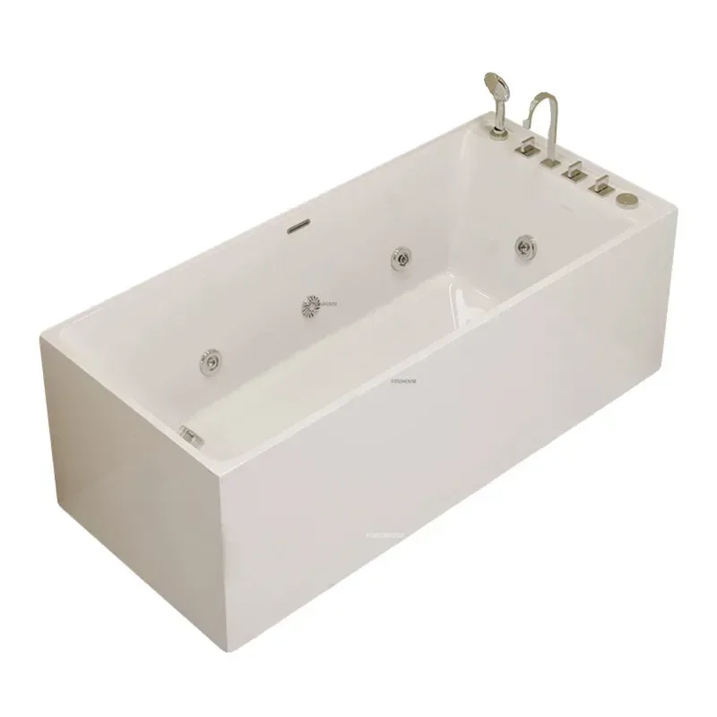 Bathroom Independent Surf Massage Bathtub Household Aldult Bathtub Small Apartment Rectangle Acrylic Design Jacuzzi With FaucZX 3