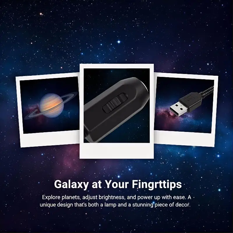 USB 전원 야간 조명 달 지구 별이 빛나는 하늘 천장 프로젝터 침실 보육시설 분위기 조명을 위한 360도 회전 램프