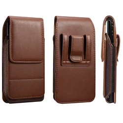 Universal Belt Clip Phone Case and Waist Bag Holder Holster Pouch - Galaxy S23 Plus (Brown)